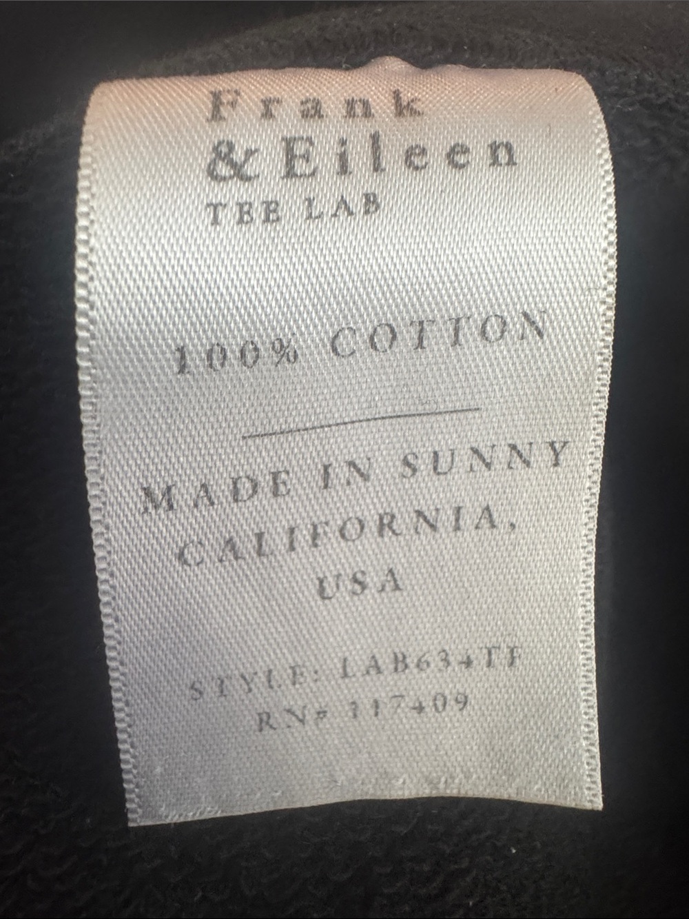 Frank & Eileen Tee Lab LAB634TF Black Cropped Sweatpants in Black XS - Picture 5 of 6
